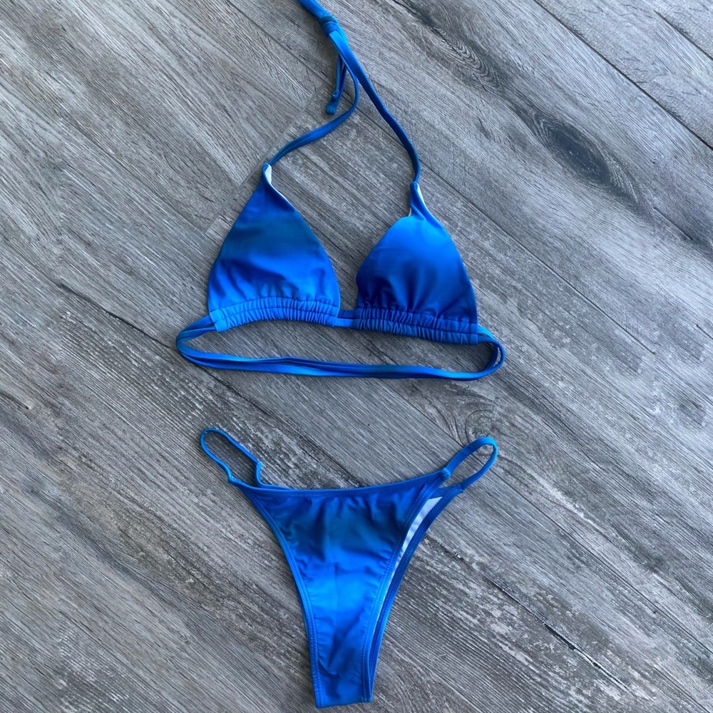 Blue Ombré Bikini + Sarong